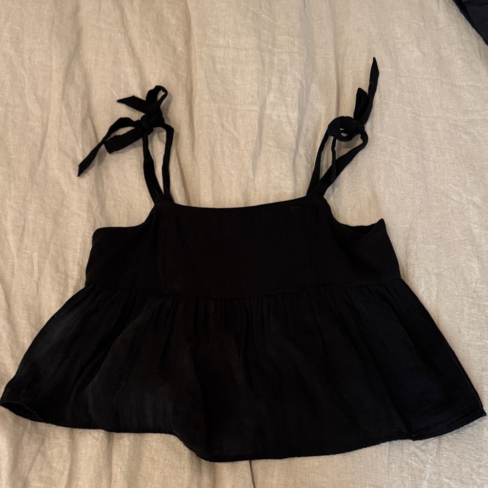 Black tie strap Top